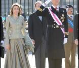 Letizia et Felipe d'Espagne lors d'une réception militaire à Madrid, le 6/01/09