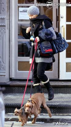 Naomi Watts en compagnie de Woofy et Woofy Junior, en sortie familiale à New-York