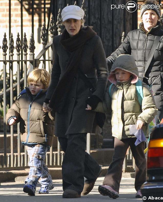 Kate Winslet et ses enfants, Joe Alfie et Mia Honey, née de son mariage avec Jim Threapleton 