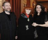 Remise des insignes de la Légion d'honneur à l'Elysée, le 28 janvier 2009 : Jean-Louis Scherrer est fait chevalier, Sonia Rykiel, ici avec ses enfants, élevée au rang de commandeur.