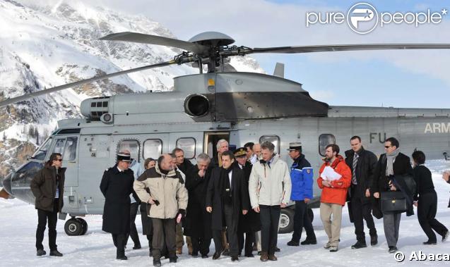 Arrivée de Nicolas Sarkozy à Val d'Isère 