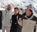 Nicolas Sarkozy arrive à Val d'Isère 