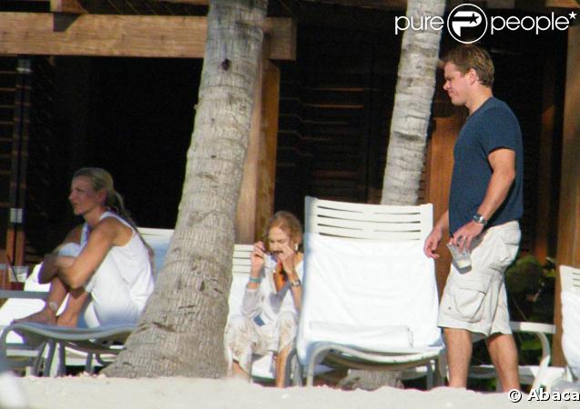 Matt Damon en famille aux Caraïbes