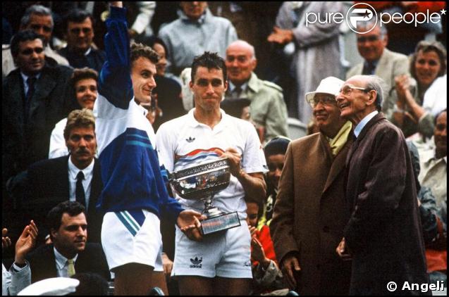 Ivan Lendl, vainqueur du tournoi de Roland-Garros en 1987 devant Mats Wilander 