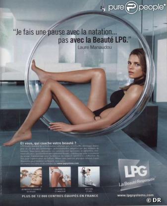 Laure Manaudou pose pour la pub LPG