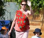 En juin 2007, Julia Roberts et ses 3 enfants : les jumeaux Phinnaeus et Hazel, et le petit Henry 