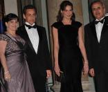 Carla Bruni, Nicolas Sarkozy, le président libanais Michel Sleimane et sa femme à l'Elysée hier soir