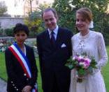 Mariage de Jean de France et Philomena de Tornos : les jeunes mariés avec Rachida Dati dans les jardins de la mairie du VII e arrondissement 