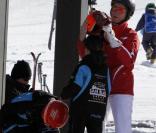 L'Infante Elena d'Espagne et ses deux enfants, Felipe et Victoria, sont à la station Baqueira Beret.