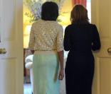Michelle Obama et Sarah Brown au 10 Downing Street à Londres