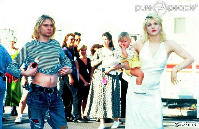 Kurt Cobain, Courtney Love et leur fille France Bean