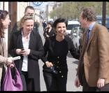 Rachida Dati part faire les marchés du XVe et de la rue Cler (VIIe) pour les élections européennes. Le 11/04/09 
