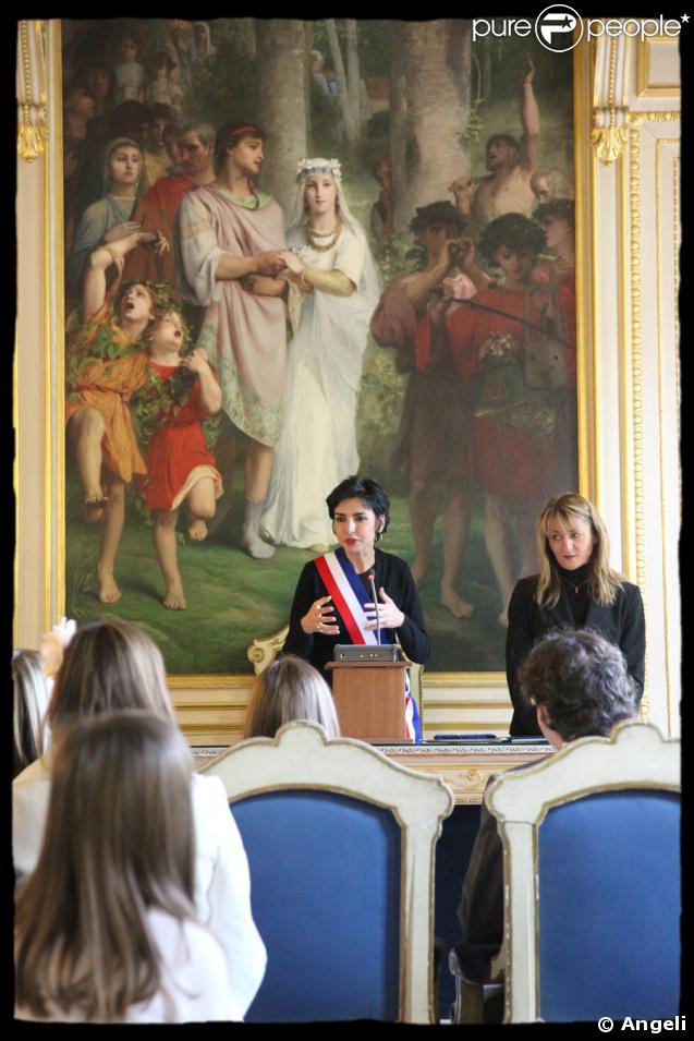 Rachida Dati célèbre un mariage le samedi du week-end de Pâques dans sa mairie du VIIe. Le 11/04/09 