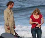 Josh Holloway et Elizabeth Mitchell en tournage de la saison 5 de la série 