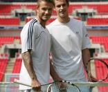 David Beckham et Andy Murray s'engagent contre la malaria, à Wembley, le 20/04/09