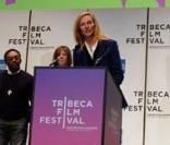 Uma Thurman s'exprime durant la conférence de presse le 21 avril 2009 à New York précédant l'ouverture du Tribeca Film festival