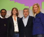 Spike Lee, Jane Rosenthal, Robert de Niro et Uma Thurman durant la conférence de presse le 21 avril 2009 à New York précédant l'ouverture du Tribeca Film festival