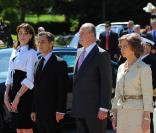 Carla Bruni, Nicolas Sarkozy et la reine Sofia et son époux Juan Carlos à Madrid. 27/04/09