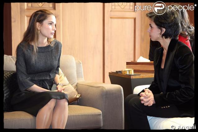 Rachida et la reine Rania lors de son déplacement en Jordanie.
