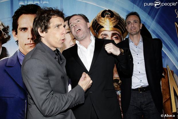 Ben Stiller, Ricky Gervais et Hank Azaria lors de la première à Londres de La Nuit au musée 2 le 12 mai 2009