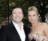 Ricky Gervais et sa compagne Jane Fallon lors de la première à Londres de La Nuit au musée 2 le 12 mai 2009