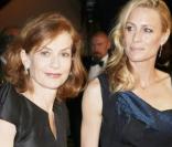 Isabelle Huppert et Robin Wright hier soir à la projection de Vincere à Cannes