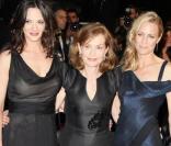Robin Wright, Isabelle Huppert et Asia Argento hier soir à la projection de Vincere à Cannes