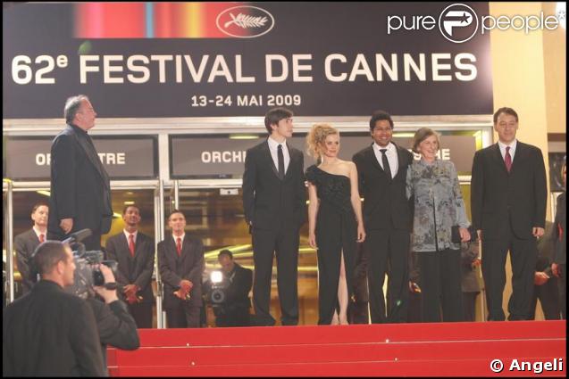Lorna Raver, Dileep Rao, le réalisateur Sam Raimi, Alison Lohman et Justin Long pour la présentation du film Jusqu'en Enfer le 20 mai 2009 durant le 62e Festival de Cannes