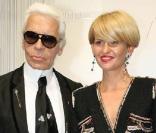 Karl Lagerfeld et Polina Kitsenko, propriétaire de la boutique Chanel de Moscou