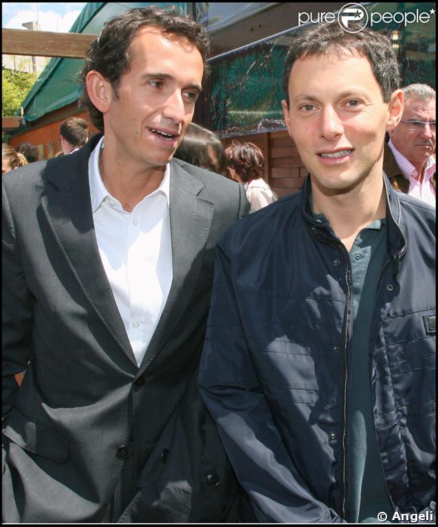 Alexandre Bompard et Marc-Olivier Fogiel à Roland-Garros