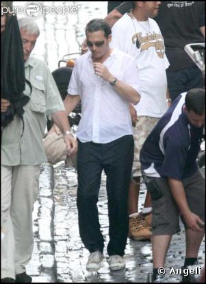 Johnny Depp sur le tournage de The Rum Diary, à Porto Rico