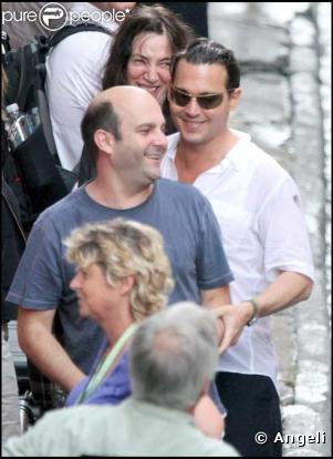 Johnny Depp sur le tournage de The Rum Diary, à Porto Rico