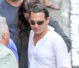 Johnny Depp bien bouffi sur le tournage de The Rum Diary, à Porto Rico