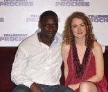 Omar Sy et Joséphine de Meaux pour la promotion au Grand Rex à Paris du film Tellement Proches le 14 juin 2009