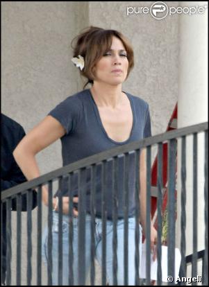 Jennifer Lopez sur le tournage de son nouveau film The Back Up Plan, hier à Los Angeles