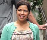 America Ferrera en plein tournage. 15/06/09