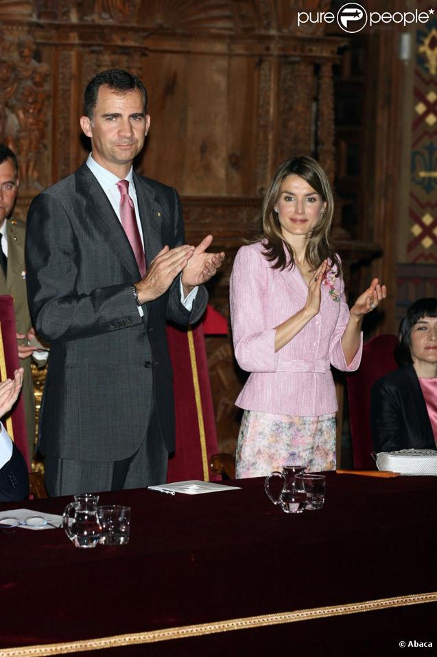 Felipe et Letizia d'Espagne à Teruel le 23 juin 2009 pour une remise de prix culturels