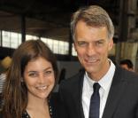 Julia Restoin-Roitfeld et Claus-Dietrich Lahrs lors du défilé Hommes Printemps-été 2010 Hugo Boss à Paris (Halle Freyssinet) le 25 juin 2009