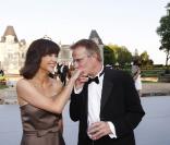 Christophe Lambert et Sophie Marceau ; terriblement romantiques lors de la Fête de la Fleur (Gironde, le 25 juin 2009)