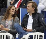 Laure Manaudou soutient son amoureux Frédéric Bousquet au 3e Open EDF de natation. Elle est accompagnée de son avocat Didier Poulmaire. 20/06/09