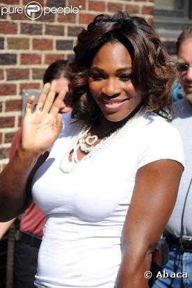 Serena Williams, lors du "Late Show with David Letterman", au Ed Sullivan Theatre de New York, le 6 juillet 2009 !