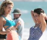 AnnaLynne McCord et Jessica Lowndes sur le tournage de Beverly Hills 90210
