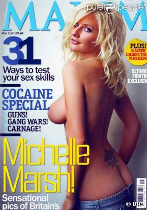 Michelle Marsh en couverture de l'édition anglaise de mai 2007 de Maxim
