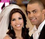 Eva Longoria a fait confiance à la mère spirituelle des robes de mariées, Angela Sanchez. Bretelles fines et jolie traîne, Eva était comme toujours... élouissante ! 