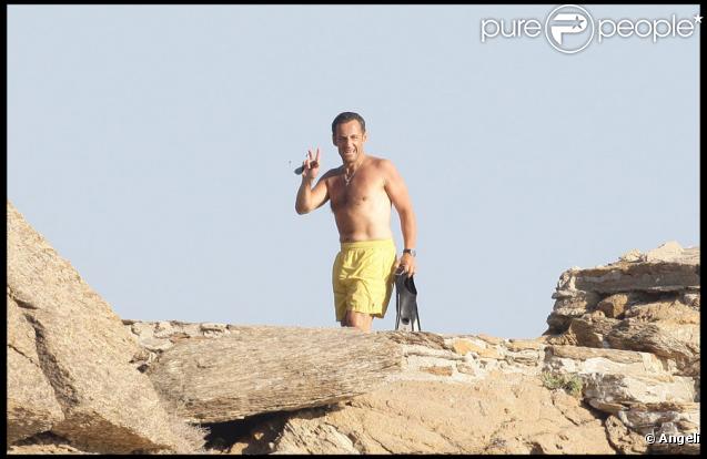 Nicolas et Carla Bruni-Sarkozy en vacances au Cap-Nègre, le 1er août 2009