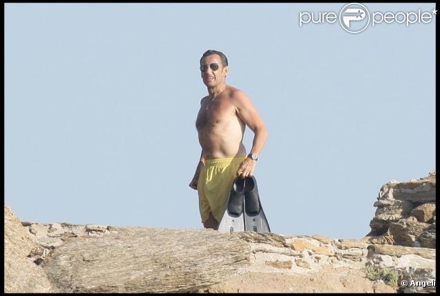 Nicolas et Carla Bruni-Sarkozy en vacances au Cap-Nègre, le 1er août 2009