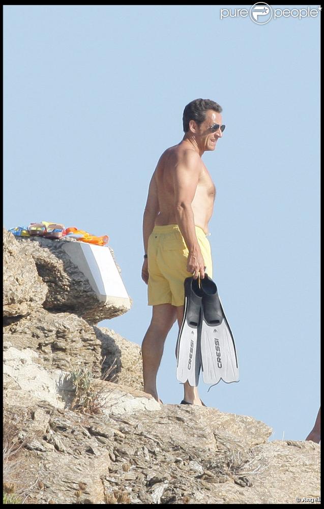 Nicolas et Carla Bruni-Sarkozy en vacances au Cap-Nègre, le 1er août 2009