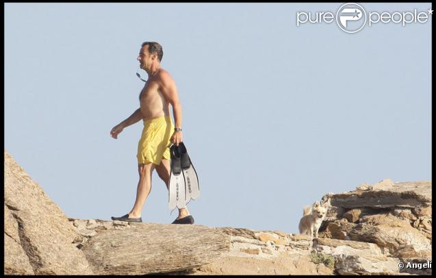 Nicolas et Carla Bruni-Sarkozy en vacances au Cap-Nègre, le 1er août 2009