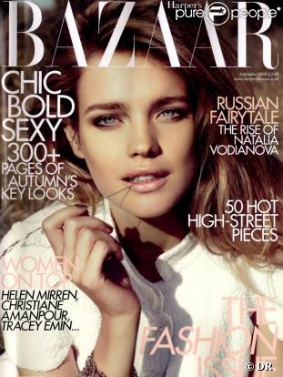 Natalia Vodianova en couverture pour l'édition de septembre prochain du magazine de mode anglais  Harper's Bazaar . 