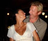 Boris Becker et sa femme enceinte Lilly Kerssenberg, à l'occasion du Trophée de golf Boris Becker, à Majorque, le 1er août 2009